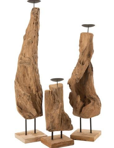 פמוט עץ  טבעי על בסיס - The Collection by Aviel Waizman