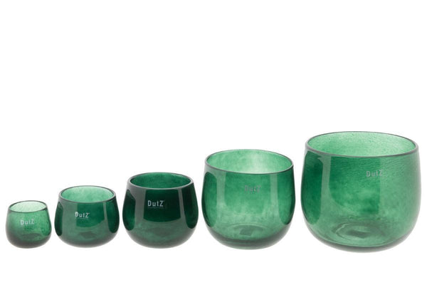 זכוכית דוץ מעוגלת בצבע ירוק בקבוק - The Collection by Aviel Waizman