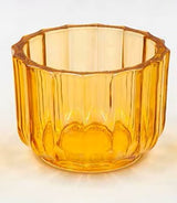 כלי זכוכית לנר ישר עם צלעות