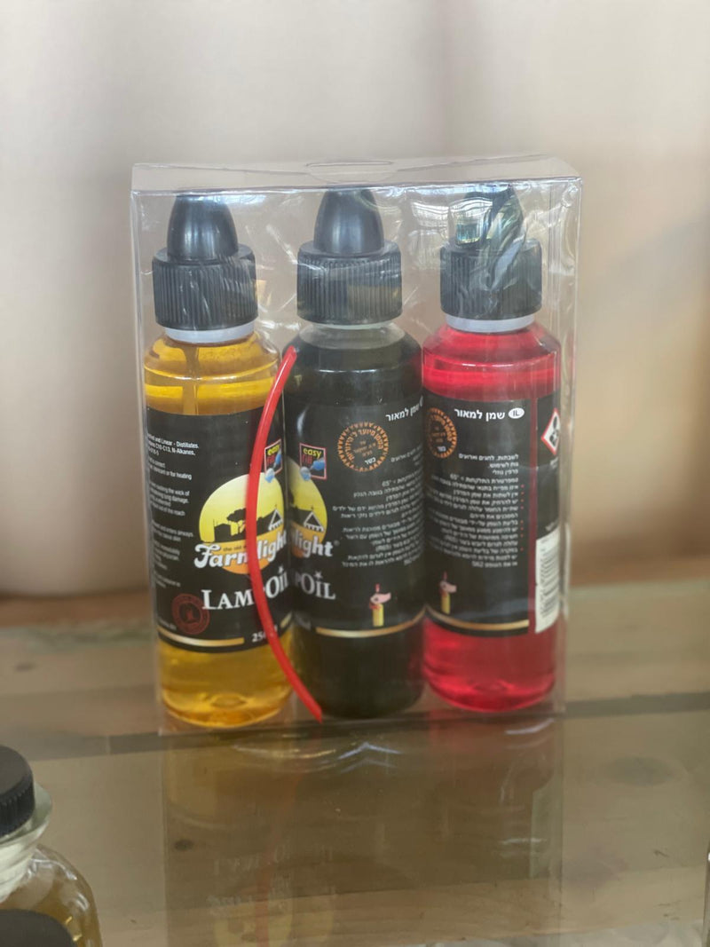 סט בקבוקי שמן 1/4 ליטר צבעוני