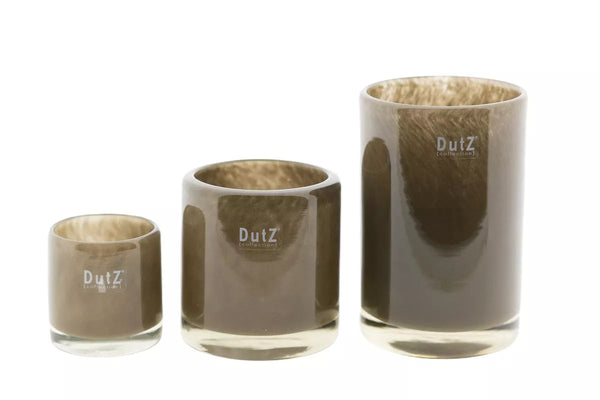 אגרטל צילינדר זכוכית בצבע חום בהיר מבית Dutz