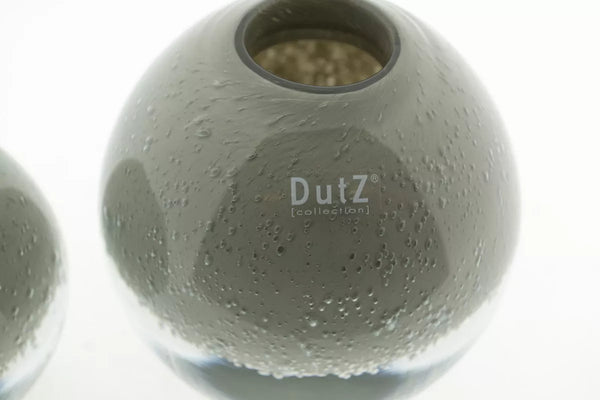 אגרטל זכוכית עגול בצבע אפור מבית Dutz