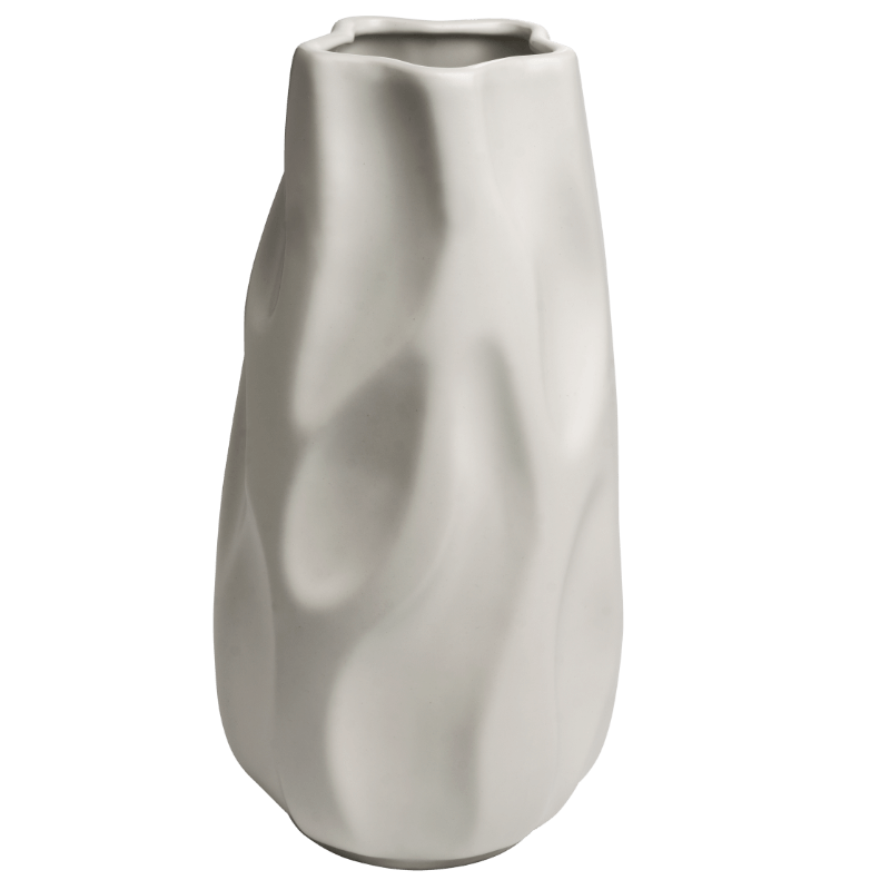 אגרטל קרמיקה גבוה אמורפי לבן