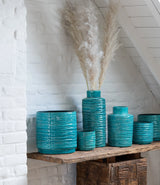 בית עציץ קרמיקה בצבע טורקיז - The Collection by Aviel Waizman