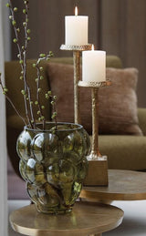 אגרטל זכוכית נפתח בצבע חום כהה