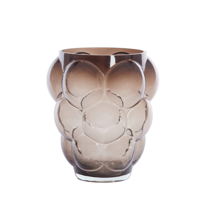 אגרטל זכוכית נפתח בצבע חום כהה