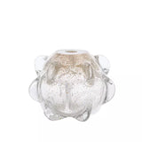 אגרטל שקוף סינארי עבה עם נקודות זהב