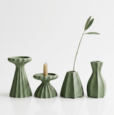 פמוט קרמיקה קוני צלעות ירוק - The Collection by Aviel Waizman
