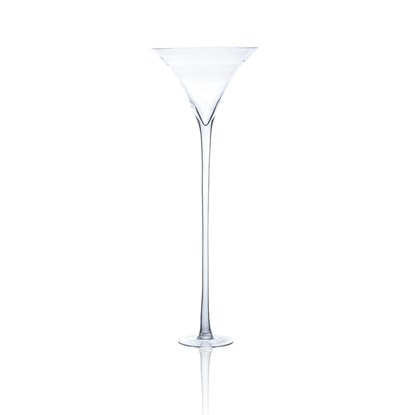 גביע מרטיני זכוכית שקופה רחב על רגל גובה 50 ס"מ   70 ס"מ  90 סמ - Decor 2 Home