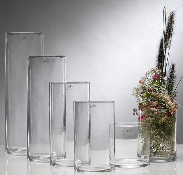 צילינדר קוטר 15 בזכוכית שקופה לסידור פרחים בגבהים שונים גובה 20  50 - Decor 2 Home