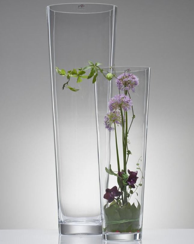 אגרטל קוני ענק זכוכית עבה שקופה עם מפתח רחב ס''מ 50 ס''מ ו 70 ס''מ - Decor 2 Home