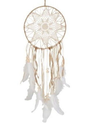 Dreamcatcher Textile/Feathers Natural/White
