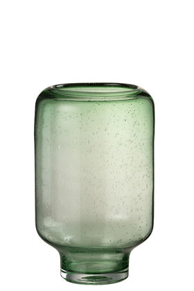 אגרטל זכוכית ירוק בסיס צר