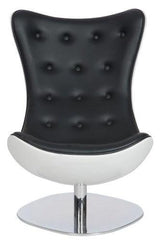 כיסא לאונצ' בצבע שחור לבן מסתובב לסלון לחדר המתנה - Decor 2 Home