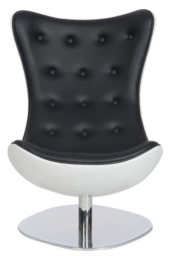 כיסא לאונצ' בצבע שחור לבן מסתובב לסלון לחדר המתנה - Decor 2 Home