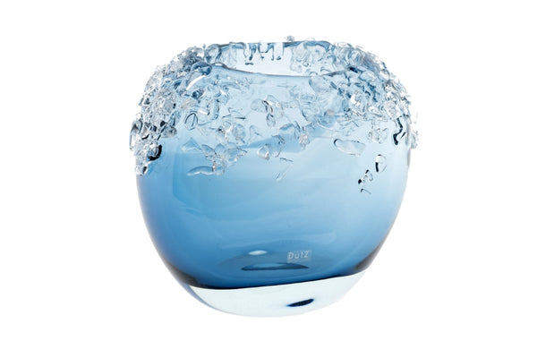 אגרטל דוץ "באמפי" אובאלי כחול עם שברי זכוכית