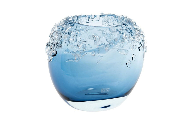 אגרטל דוץ "באמפי" אובאלי כחול עם שברי זכוכית - The Collection by Aviel Waizman