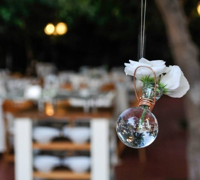 כדור זכוכית לפרח נתלה לחופה לתליה מעל לשולחן בעיצוב חתונה - Decor 2 Home
