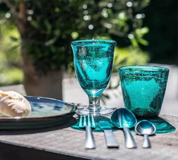 כוס יין על רגל טורקיז - The Collection by Aviel Waizman